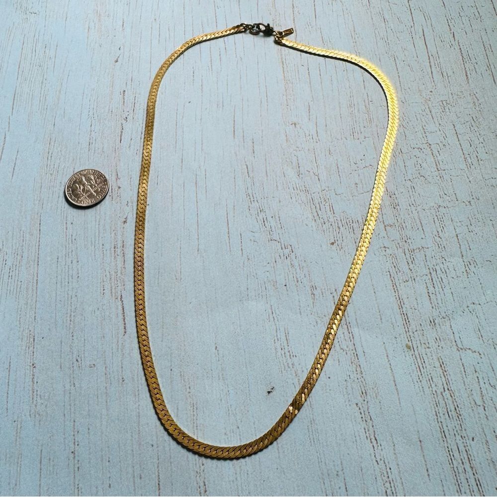 Monet Vintage Goldtone Herringbone Chain 17‎ In. Flaw